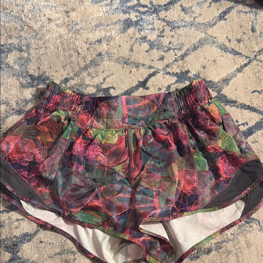 Lululemon Athletica Red and Green Athletic Shorts